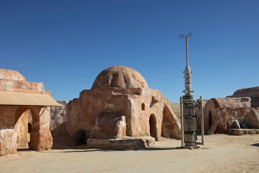 Abandoned decorations for shooting Star Wars movie