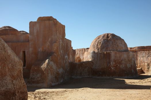 Abandoned decorations for shooting Star Wars movie