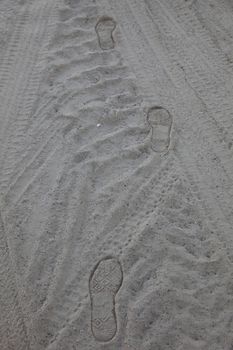 Human trace of a foot on sand