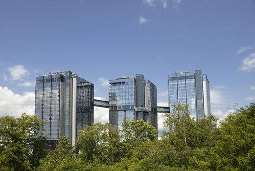 Gothia Towers in Gothenburg (sweden) is a four star hotel and one of Europe's largest with 1,200 rooms housed in three towers between 77 and 100 meters high.