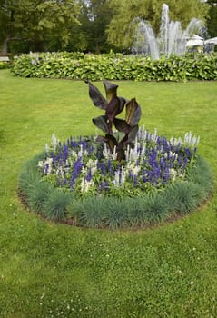 Flowerbed in park