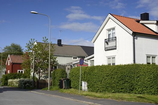 Swedish housing, villas in a Stockholm suburb.