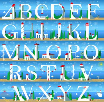 Summer Alphabet. Illustration