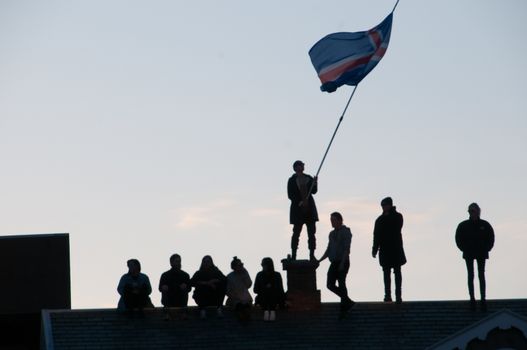 ICELAND, Reykjavik: Crowds gather outside Iceland's parliament demanding the Prime Minister step down over allegations he concealed investments in an offshore company in Reykjavik on April 4, 2016. Iceland's Prime Minister Sigmundur Gunnlaugsson earlier refused to resign after details about Wintris, an offshore firm used to allegedly hide million-dollar investments which he owned with his wife, were made public in Panama Papers massive data leak.