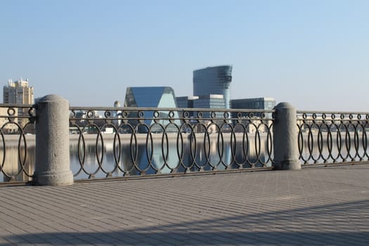 Modern Architecture of St. Petersburg reflected in water