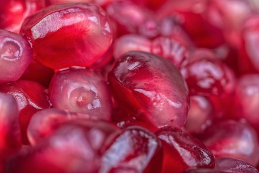 Fresh organic red pomegranate seeds