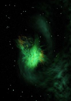Far being shone nebula and star field against space. "Elements of this image furnished by NASA".