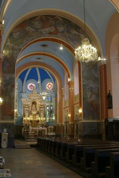 The main altar in the Basilica of The Assumption of the Blessed Virgin Mary in Marija Bistrica