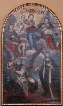 Saint Roch, Agnes, Michael and Clare of Assisi