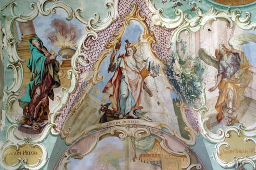 Fresco on the ceiling of the church