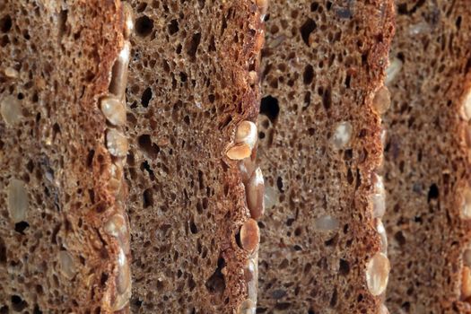 Sliced bread with sunflower seeds