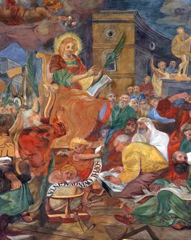 St. Catherine discusses with philosophers