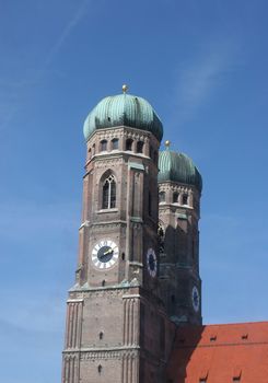 The famous Frauenkirche Church in central Munich Germany