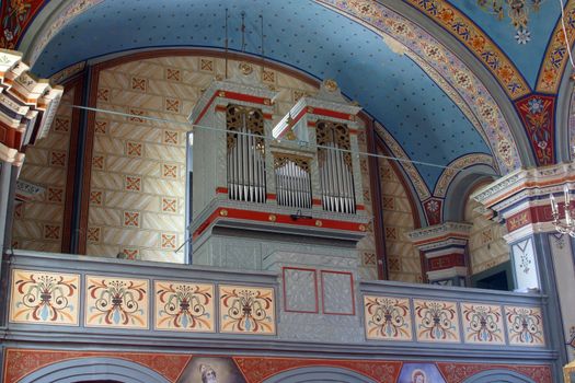 A historic pipe organ in beautiful church