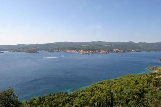 Sea landscape with blue sky