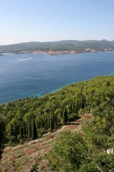 Sea landscape with blue sky