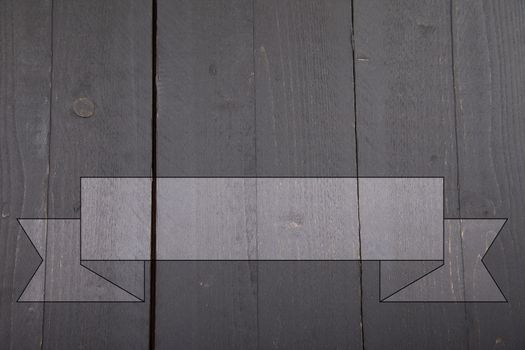 Gray banner on dark black wooden background