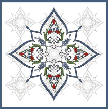 Ottoman Tile Art  One Main element With nine little elements