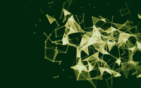 Abstract polygonal space low poly dark background with connecting dots and lines. Connection structure.