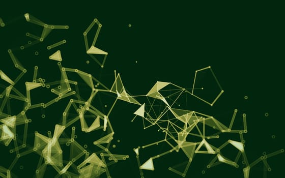 Abstract polygonal space low poly dark background with connecting dots and lines. Connection structure.