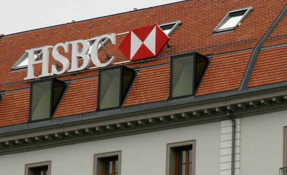 SWITZERLAND, Geneva: A picture taken on April 20, 2015 shows HSBC bank sign in Geneva, Switzerland. The revelations of the recently leaked Panama Papers concerning offshore companies in tax heavens, have caused a stir amongst banks. 