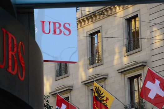 SWITZERLAND, Geneva: A picture taken on January 26, 2016 shows UBS bank sign in Geneva, Switzerland. The revelations of the recently leaked Panama Papers concerning offshore companies in tax heavens, have caused a stir amongst banks. 