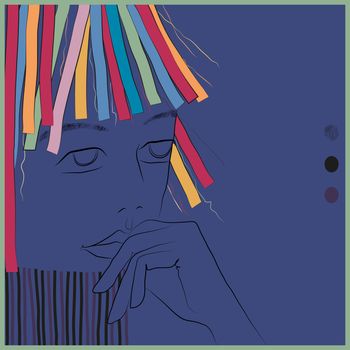 Girl with unusual hairstyle. Illustration