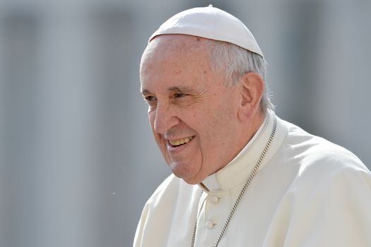 VATICAN, Vatican City: Pope Francis blesses pilgrims in St. Peter' Square at the end of his weekly general audience in Vatican City on April 6, 2016.