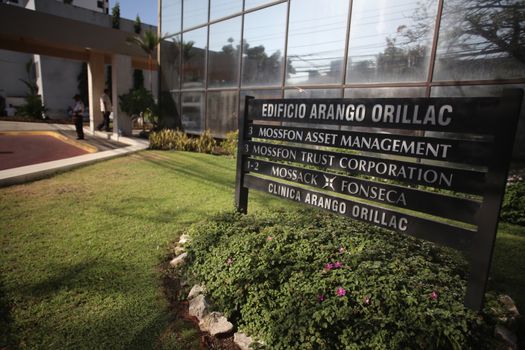 PANAMA, Panama City: Sign in front of the building for Mossack Fonseca´s Law firm offices in Panama City on April 6, 2016. The law firm said it was the victim of a hack, after the data breach exposed more than 11 million documents, including information about offshore accounts of companies and some world leaders. So far, the fallout from the scandal led to the resignation of Icelandic Prime Minister Sigmundur David Gunnlaugsson, after thousands protested in Reykjavik.