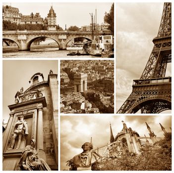 Collage set of Paris images