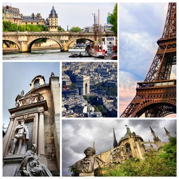 Collage set of Paris images