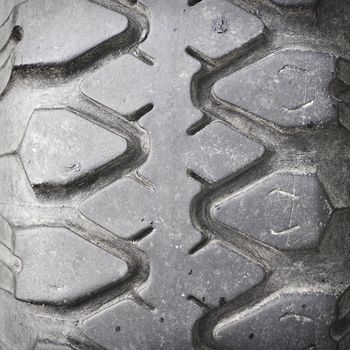 view of heavy vehicle rubber tire tread texture background