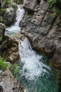 Waterfall in Olympus Mountains, highest in the Greece