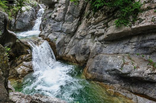 Waterfall in Olympus Mountains, highest in the Greece