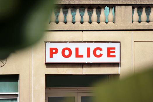 Police Station Sign in Monaco, French Riviera