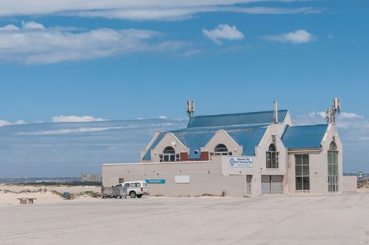 PORT ELIZABETH, SOUTH AFRICA - FEBRUARY 26, 2016: The building of the Bluewater Bay Surf Lifesaving Club at the mouth of the Swartkops River