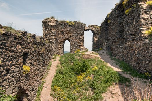 Ruins of the Kostalov Castle on Kostalov Hill, Czech republic.
Kostalov ruins are of the ruins of the castle fortified type from the 14th century about 2 km north of Trebenice. It stands at the top Kostalov hill (481 m above sea level), which belongs to the western half of the Central Bohemian Highlands.