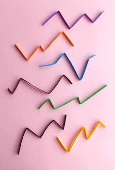 Creative colorful chart on a pink background