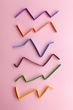 Creative colorful chart on a pink background