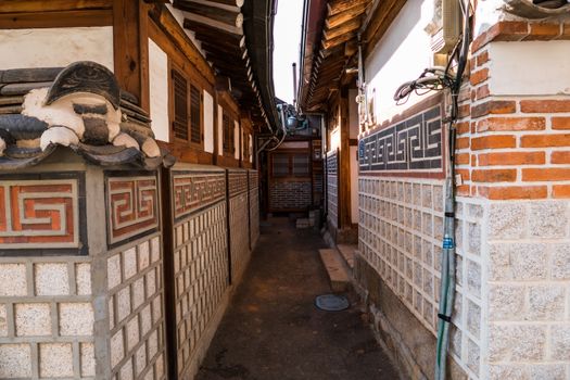 Bukchon Hanok, traditional Korean style architecture of village at Seoul, South Korea.