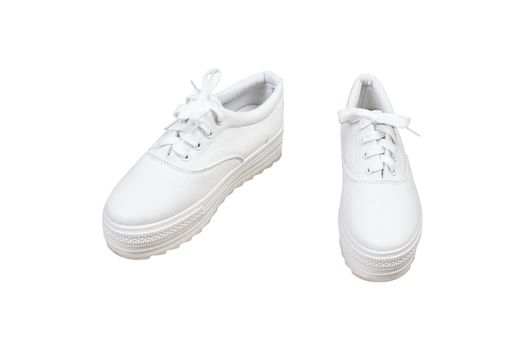 Pair sneakers, white color isolated background
