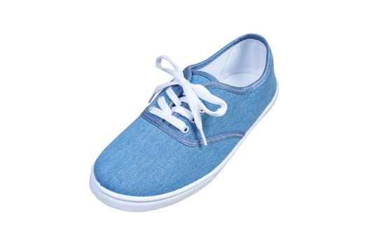 sneaker, blue color isolated background