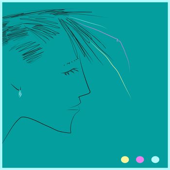 Portrait of girl, illustration