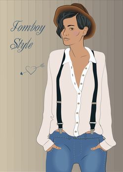 Cute dyke. Illustration