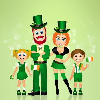 illustration of St.Patrick's family