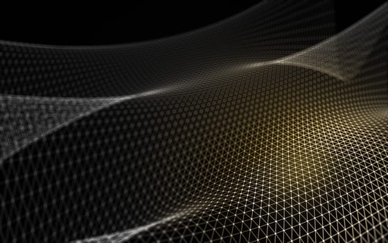 Abstract polygonal space low poly dark background with connecting dots and lines. Connection structure.