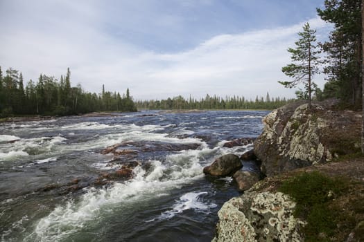 Rapid stream among rocks, Kola peninsula, northern Russia