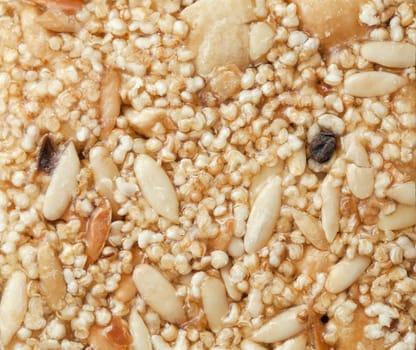 Indian sweet brittle with sesame seeds, close-up