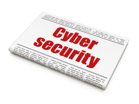 Security concept: newspaper headline Cyber Security on White background, 3D rendering