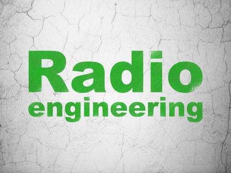Science concept: Green Radio Engineering on textured concrete wall background